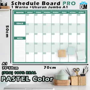 Wga Schedule Board Pro Real Pastel Color Papan Tulis Jumbo A1 70X50Cm