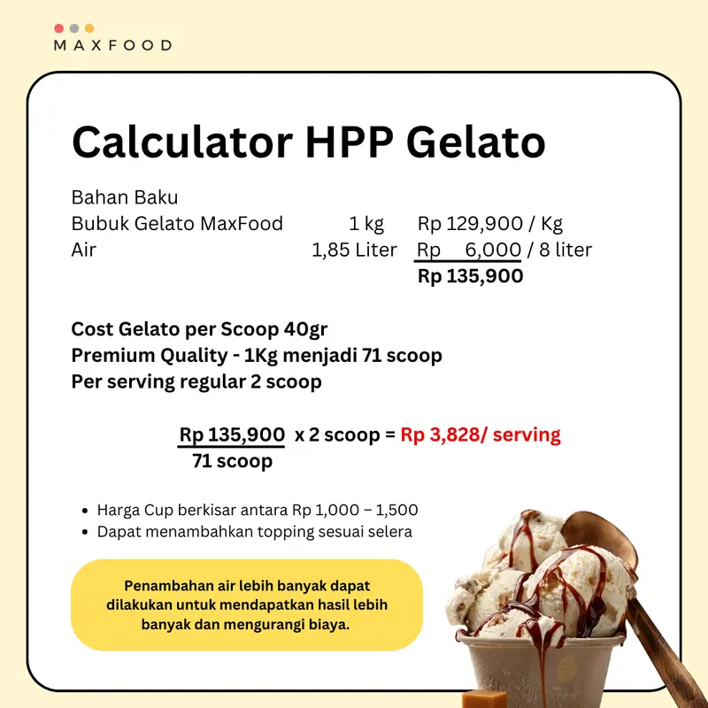 MAXFOOD - Gelato Powder Mango / Bubuk Gelato Rasa Mangga 1 KG 3