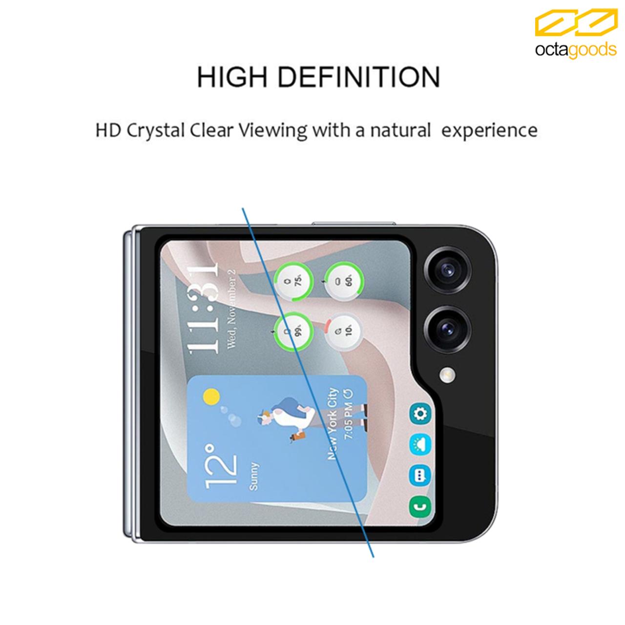 Octagoods Galaxy Z Flip 5 Tempered Glass 2.5D Full Cover - Clear SX7106