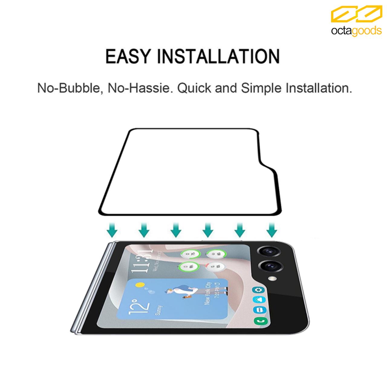 Octagoods Galaxy Z Flip 5 Tempered Glass 2.5D Full Cover - Clear SX7106