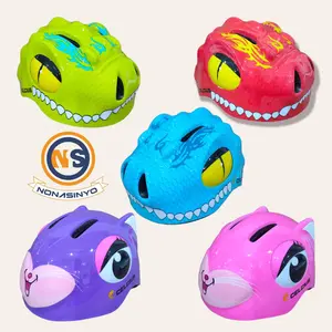 helm sepeda anak karakter dinosaurus kelinci & rat celcius