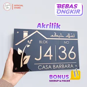 Custom Nomor Rumah Akrilik Papan Alamat Nomer Rumah Acrylic MNR62