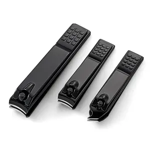 Shinemi - Gunting Kuku Stainless Steel Hitam Doff Sudut Miring Lancip