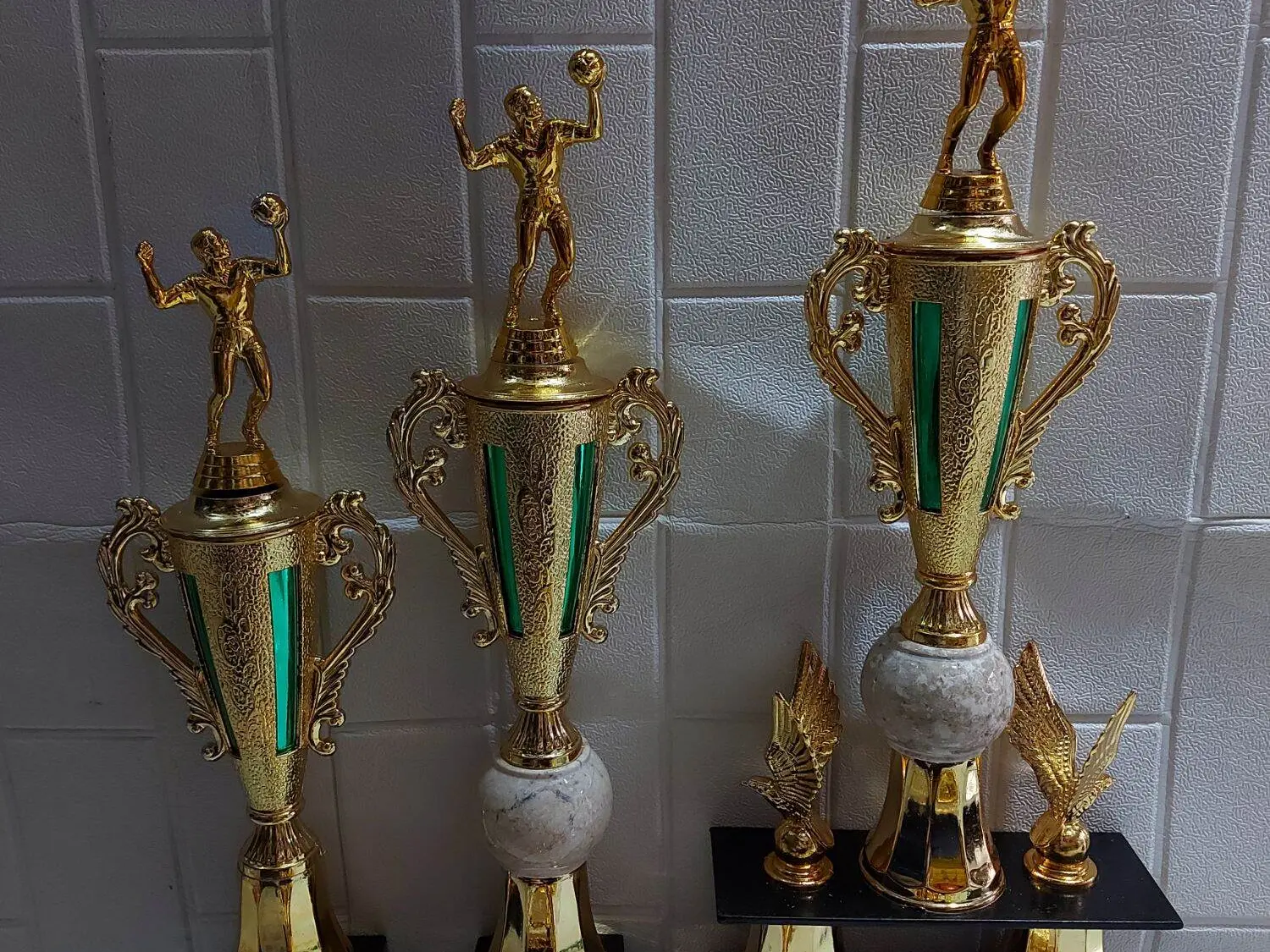 Trophy Piala volley ball bola voli putra putri set 2 kaki (1 paket)