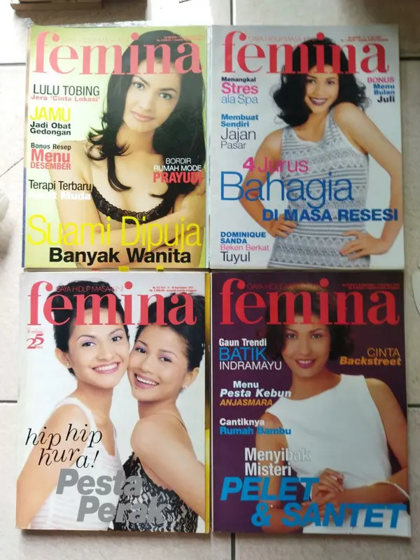 Majalah FEMINA Tahun 1997 - 1999 an. Jual satuan 1