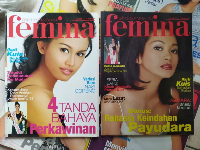 Majalah FEMINA Tahun 1997 - 1999 an. Jual satuan 2