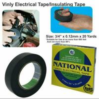 Gambar NATIONAL isolasi listrik HITAM PVC 3/4" x 20yard vynil electrical tape dari Ju shop Kota Surabaya 3 Tokopedia