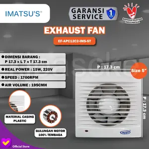 Exhaust Fan Imatsu APC12C2 Without LED 5 Inch Toilet Dapur Restoran