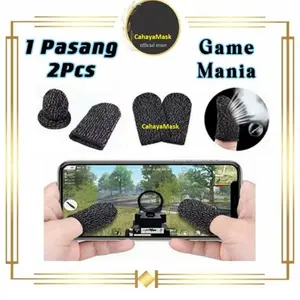 Sarung Jempol Anti Keringat Main Game HP Layar Finger Sleeve PUBG ML 2 Pcs Warna Random