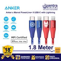 Gambar Kabel Charger Anker x Marvel PowerLine+ II USB Type C To Lightning 6ft dari Sentra Digital Kota Surabaya 1 Tokopedia