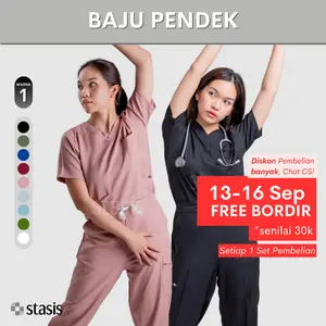 BAJU PENDEK - Warna 1 - Airy Stretch - Stasis Medical Scrub - Doctor s
