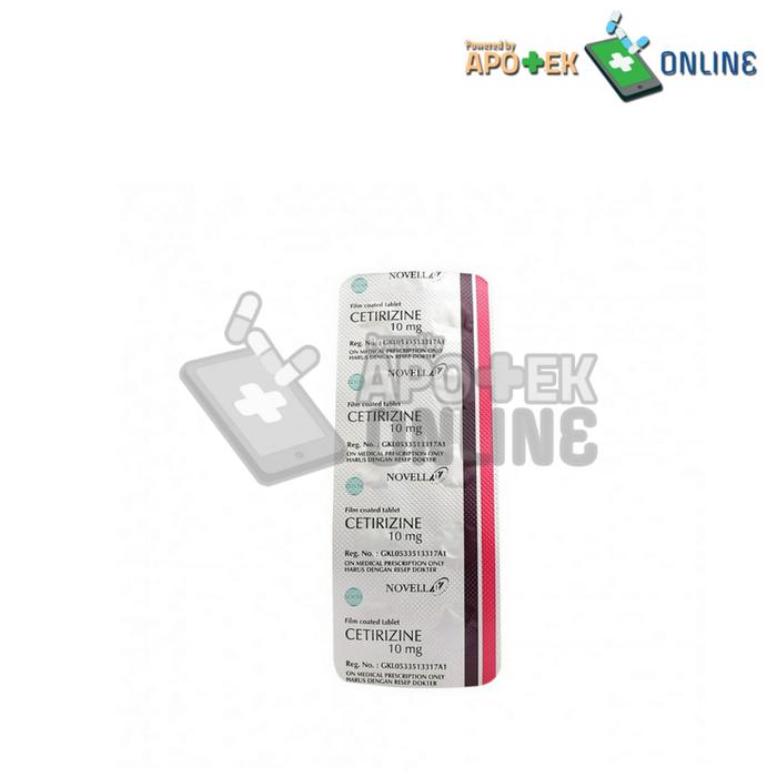 CETIRIZINE 10 MG NOVELL PHARMACEUTICAL STRIP 10 TABLET