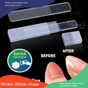 Nail Buffer Nano Glass Pengkilap Pengikir Kaca Bening Kuku [FREE BOX]