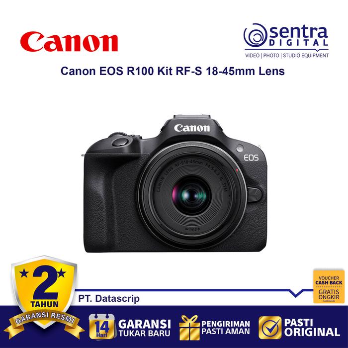 Gambar Canon EOS R100 Kit RF-S 18-45mm Lens Mirrorless Camera dari Sentra Digital Jogja Kab. Sleman Tokopedia
