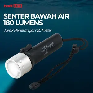 Senter Bawah Air Menyelam Scuba Diving Q5 180 Lumens Waterproof
