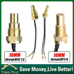 Sensor Suhu Air Digital 12V / 24V Kepala Plug 10/16MM Untuk Mobil/Truk