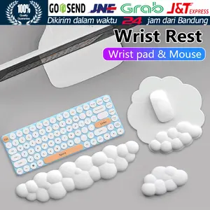 Wrist Rest Bantalan Keyboard Mouse Pad Cloud Memory Foam Computer