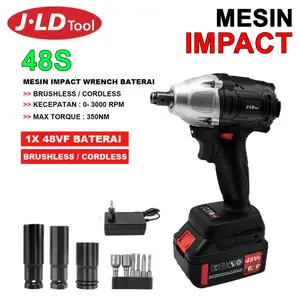 JLD Mesin Impact Wrench 48S Cordless Brushless 48V Bor Buka Baut Sock