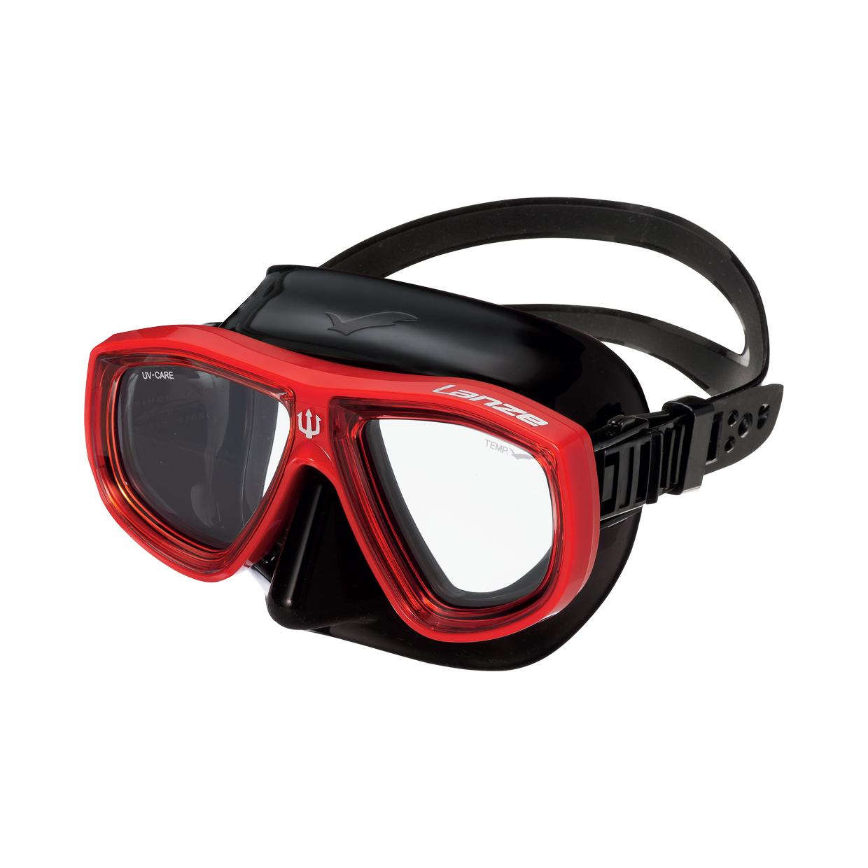 Diving Mask Gull Lanze Black Silicone Paradiso Red