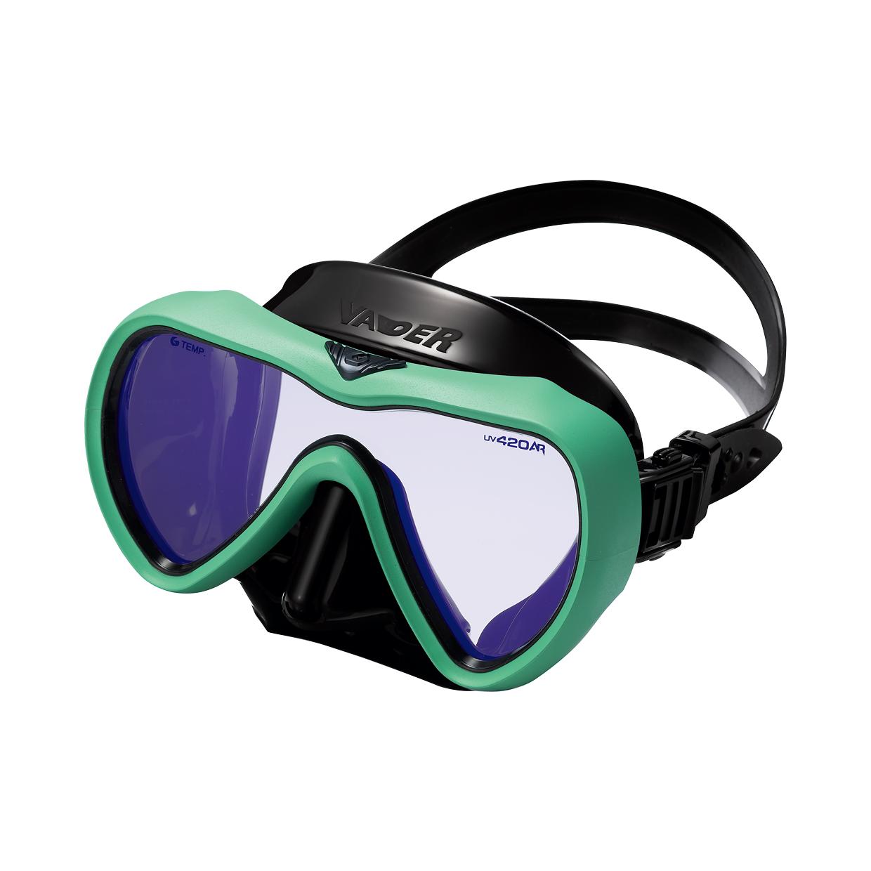 Diving Mask Gull Vader Bk Silicone UV420+AR CUT Rubber Easter Green