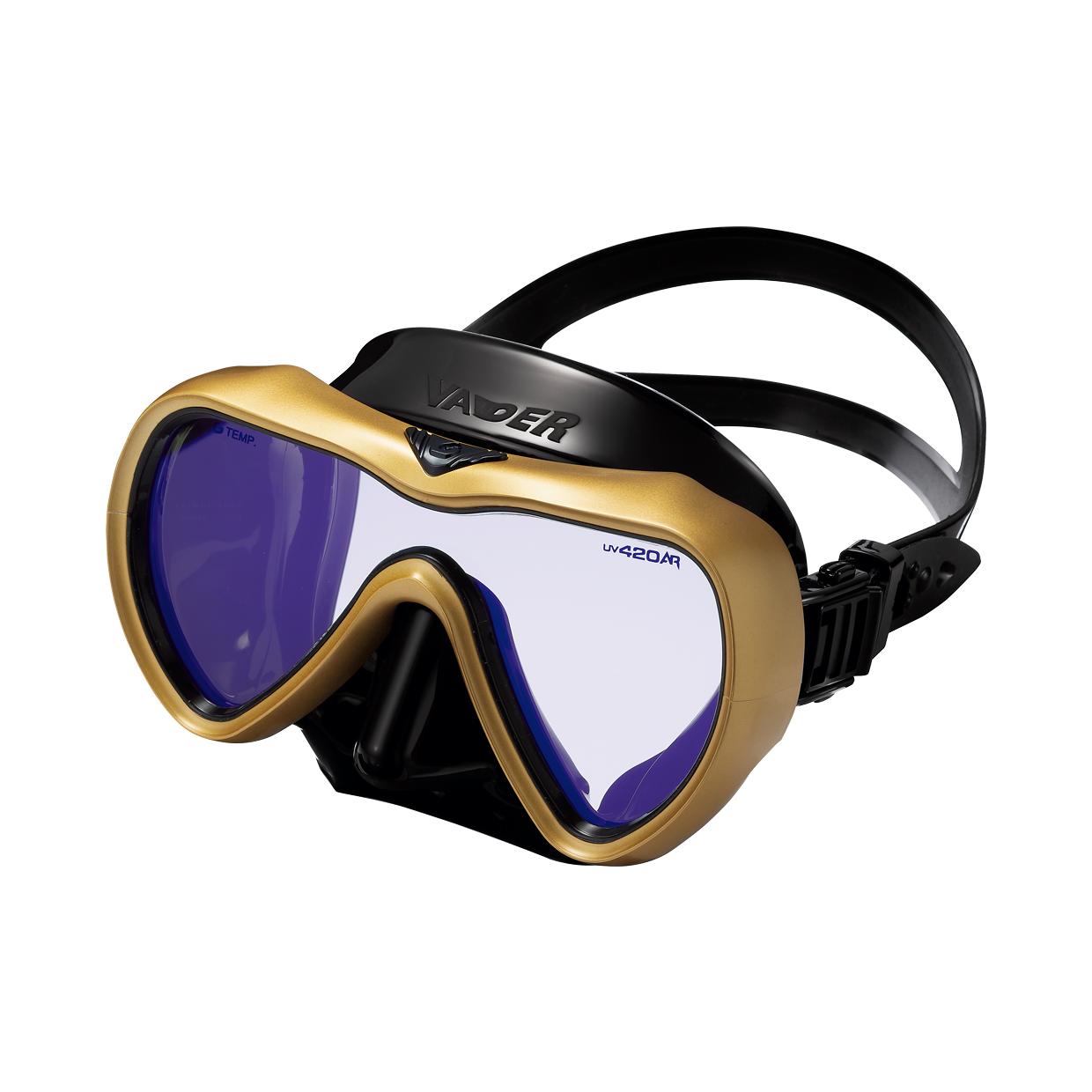 Diving Mask Gull Vader Bk Silicone UV420+AR CUT Samba Gold