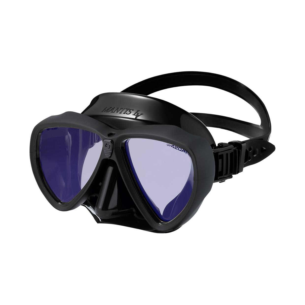 Diving Mask Gull Mantis LV Bk Silicone UV420+AR CUT Rubber Black