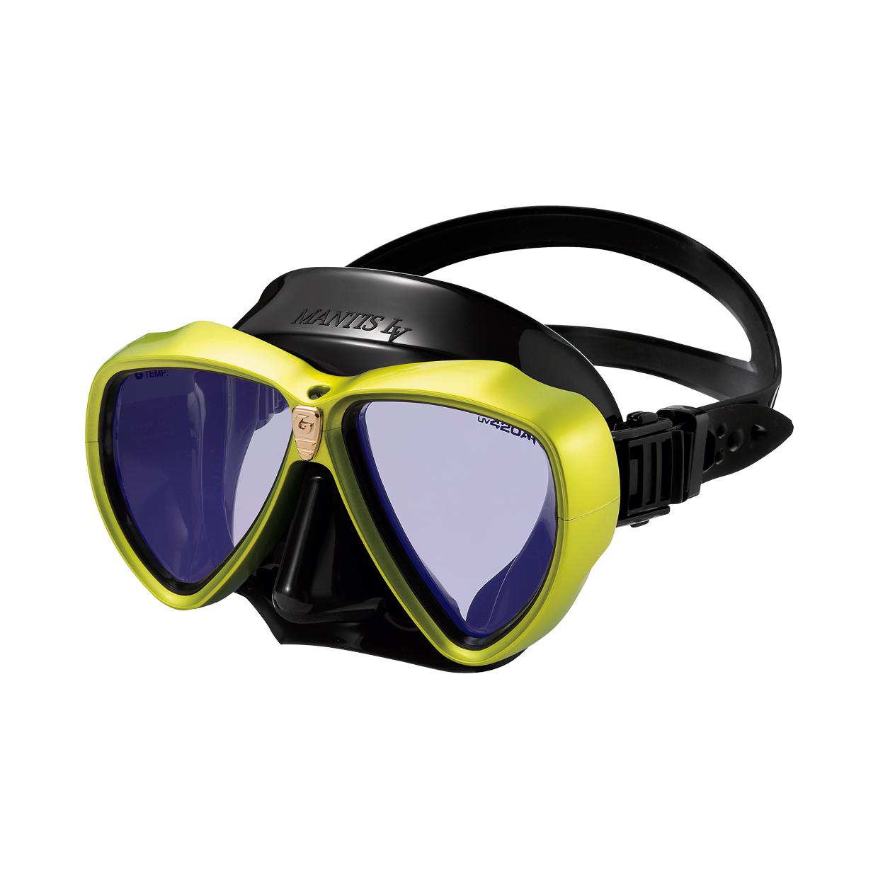 Diving Mask Gull Mantis LV Bk Silicone UV420+AR CUT Neon Shimmer