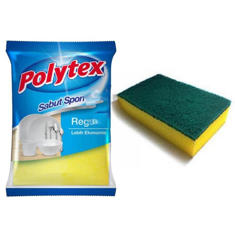POLYTEX SPON CUCI PIRING HIJAU KUNING REGULER ND SPONS SABUT SERBAGUNA ...