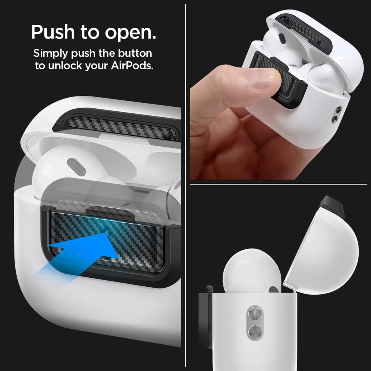 Spigen AirPods Pro 2 / 1 Pengunci Case Airpods Lock Fit M - Carbon ASD06156
