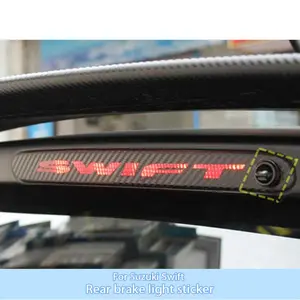 Suzuki Swift Lampu Rem Tinggi Hitam Serat Karbon Stiker Pelindung