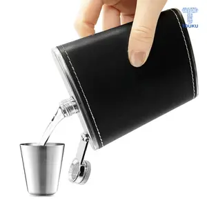 MagicWhale Botol Bir Hip Flask Wine Whiskey Bottle 8 Oz - MW8 [Hitam]