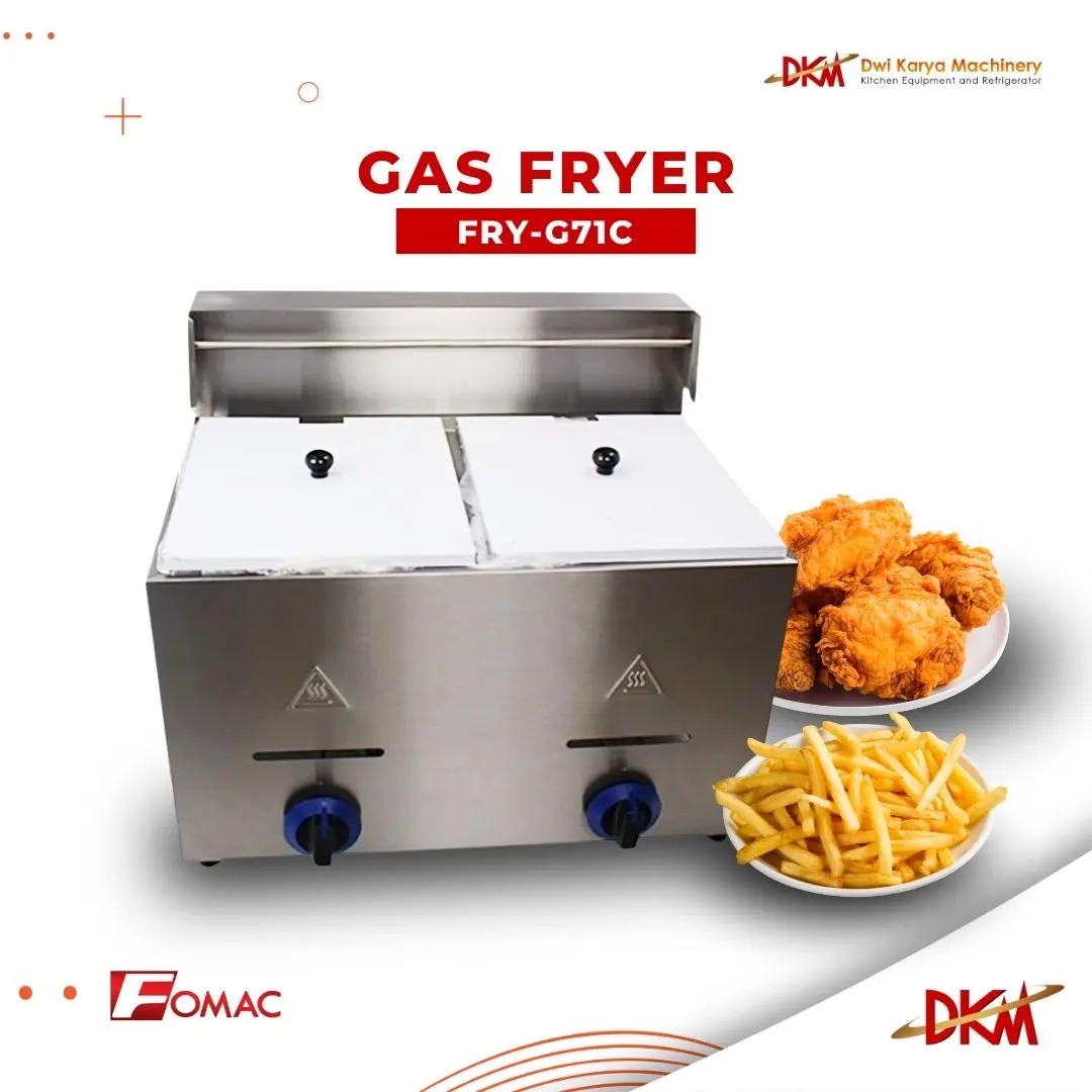 FOMAC GAS DEEP FRYER FRY-G72C / DEEP FRYER 2TUNGKU FRY G712C