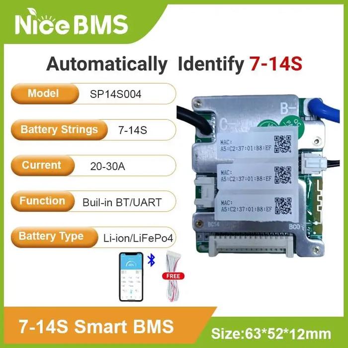 Jual Jbd Smart Bms 20A 30A Lifepo4 7S 8S 9S 10S 11S 12S 13S 14S Li-Ion ...