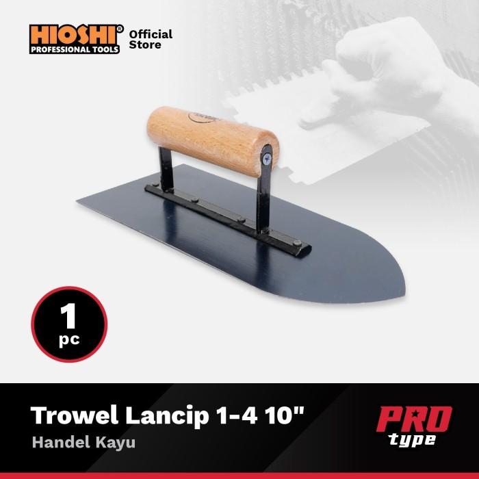 Gambar HIOSHI /HTK010/Trowel/Setrika Semen/Raskam/Lancip / 1-4 10 Inch/Gagang Kayu - PRO dari HioshiToolsOfficial Kota Surabaya Tokopedia