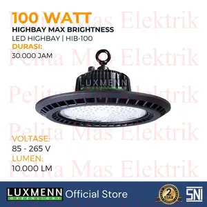 LUXMENN LED Lampu Highbay 100 Watt, Seri HIB