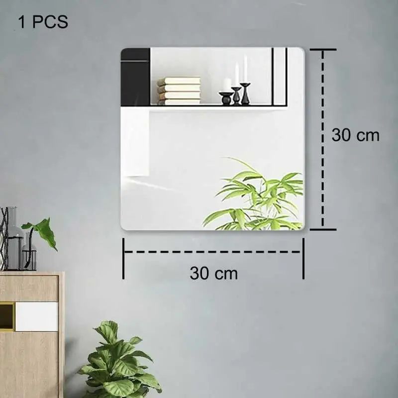 Cermin Akrilik Kamar Mandi Kaca Tempel Wastafel DIY Bathroom Mirrors