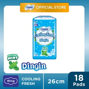 Charm Pembalut Cooling Fresh Wing Long 26cm 18 pads Charm Pembalut Cooling Fresh Wing Long 26cm 18 pads