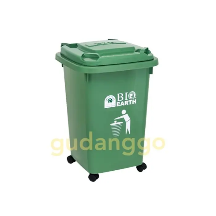 PTR Tempat Sampah BIO 58 Liter 2134 Green Leaf Dustbin Roda