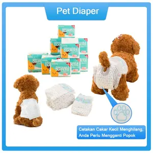 Pet Diapers Popok Anjing & Kucing Model Female & Male Cetakan Cakar Kecil Menghilang Serap Tinggi Size S-XL