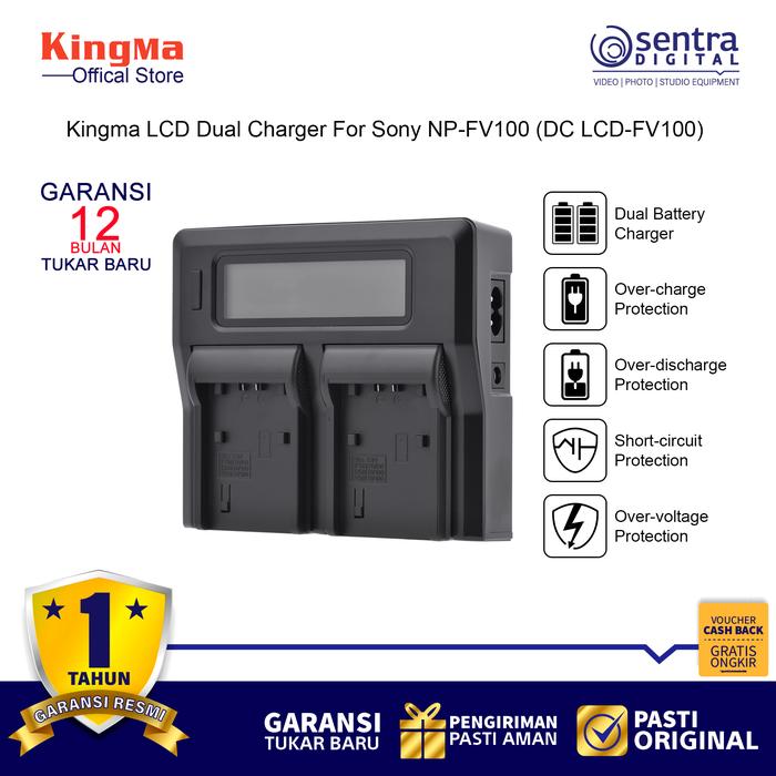Gambar Kingma DC-LCD Dual Charger For Sony NP FV100 FP90 ( DC LCD-FV100 ) dari Sentra Digital Jogja Kab. Sleman Tokopedia