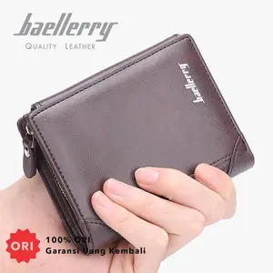 Dompet Pendek Lipat Pria Bahan Kulit PU BAELLERRY D1307