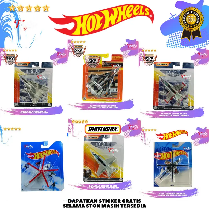 Hot Wheels Matchbox Sky Busters Pesawat TOP GUN Varian Bebas Pilih 0