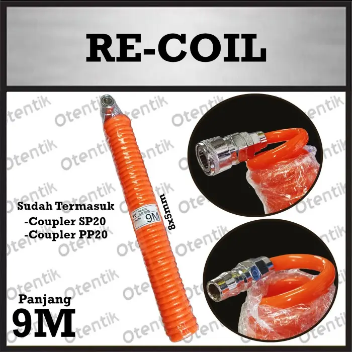 Selang Angin Kompresor Spiral 9 Meter - PU Air Recoil Hose 9 Meter