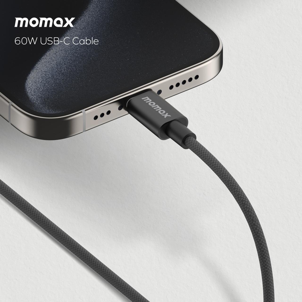 Momax Kabel Charger USB C - USB C 60W Braided Elite 0.5m - Black DC29D