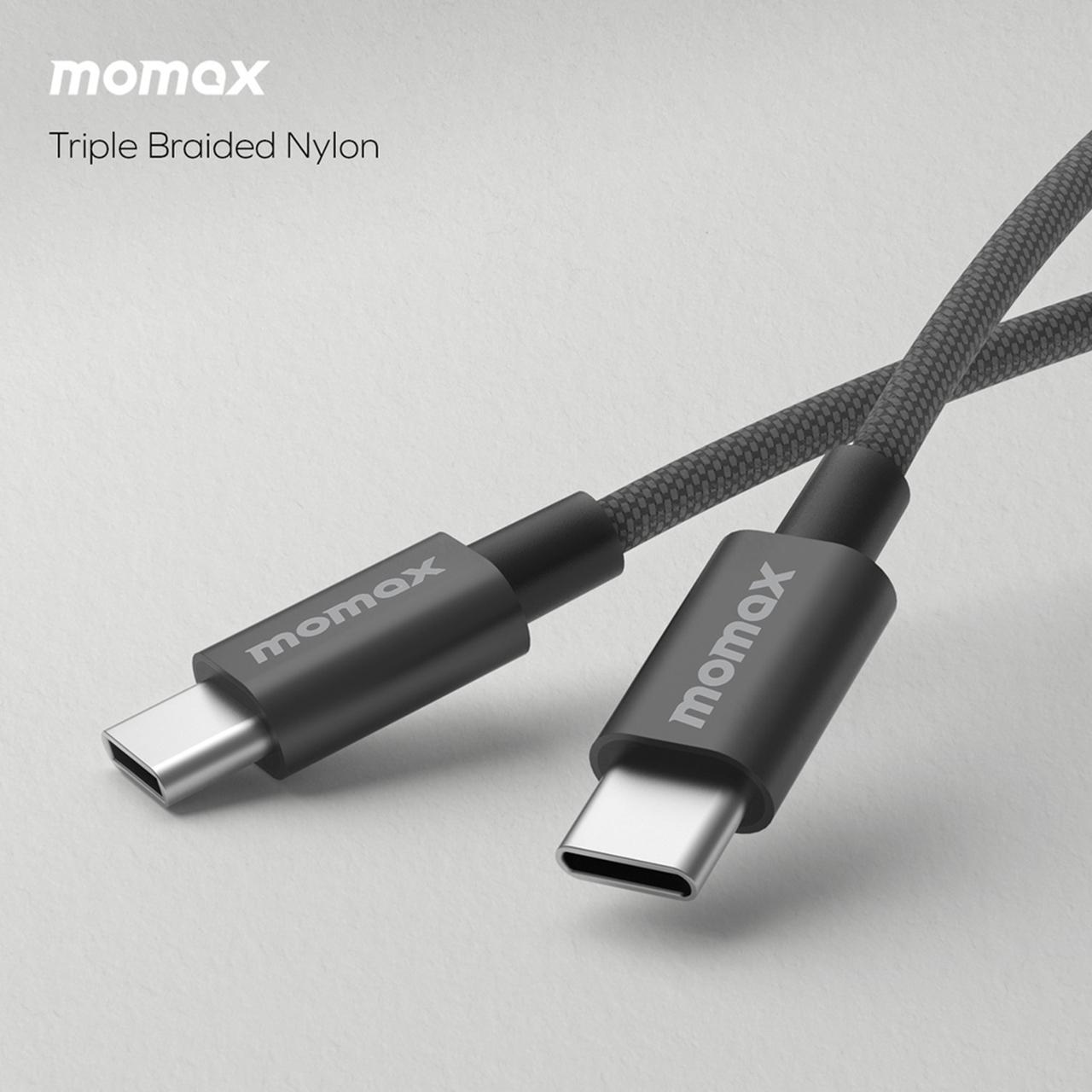 Momax Kabel Charger USB C - USB C 60W Braided Elite 0.5m - Black DC29D