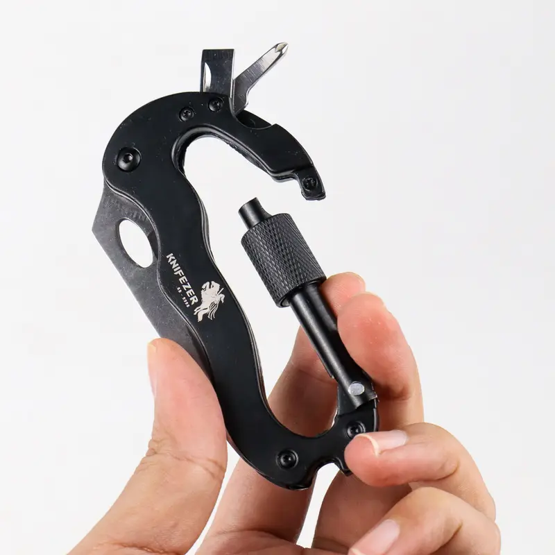 Carabiner Pisau Lipat 5in1 Portable Knife Survival Tool EDC - A_S 4