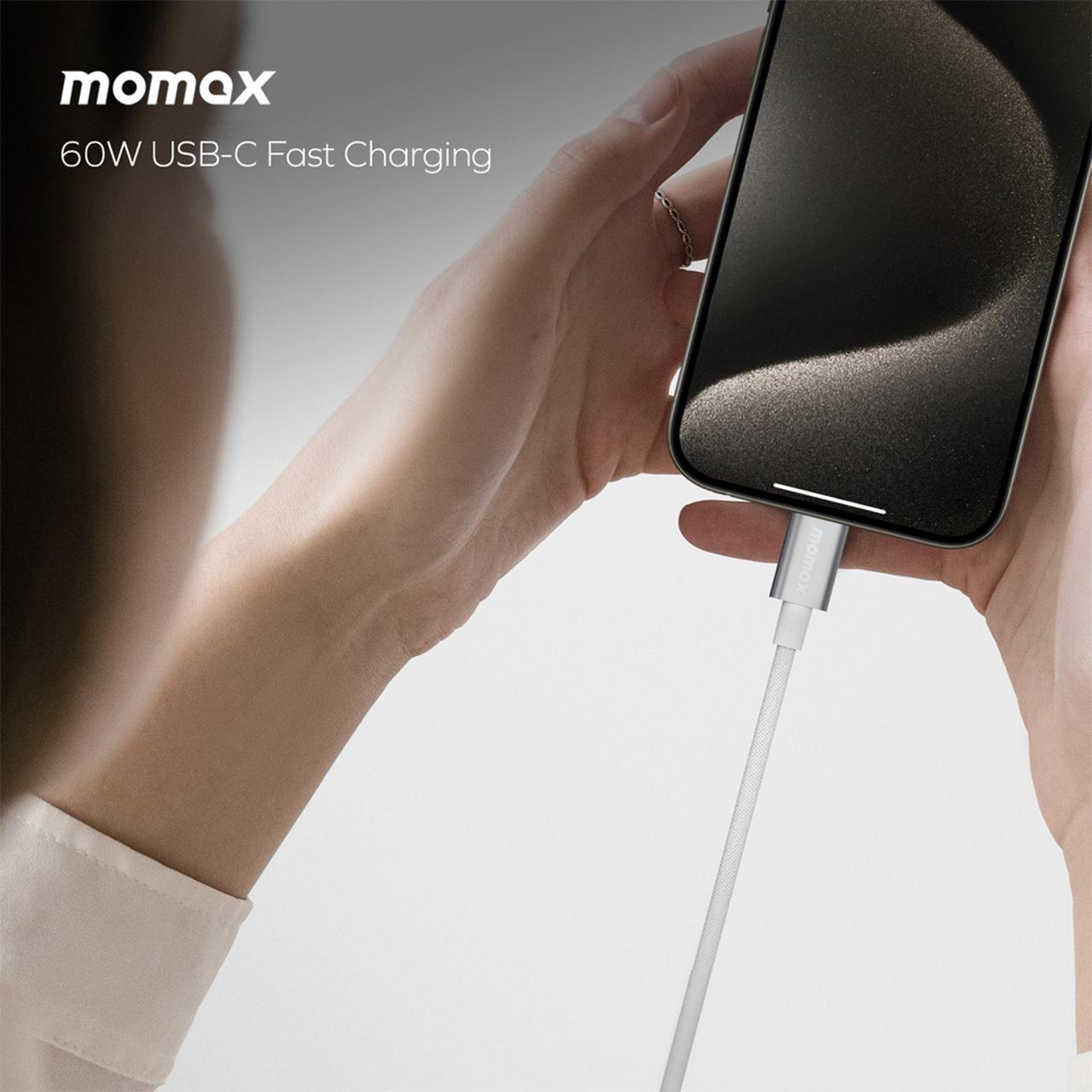 Momax Kabel Charger USB C - USB C 60W Braided Elite 0.5m - Black DC29D