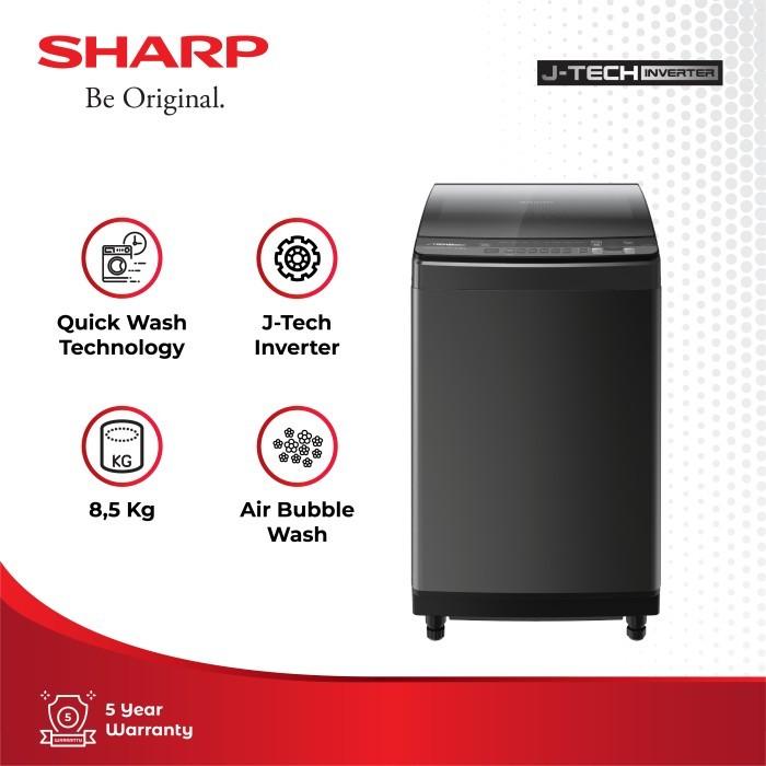 Gambar Sharp Mesin Cuci 1 Tabung ES-M8500XT-SA Titan Silver 8.5Kg dari SHARP OFFICIAL STORE JAKARTA Kota Administrasi Jakarta Utara Tokopedia