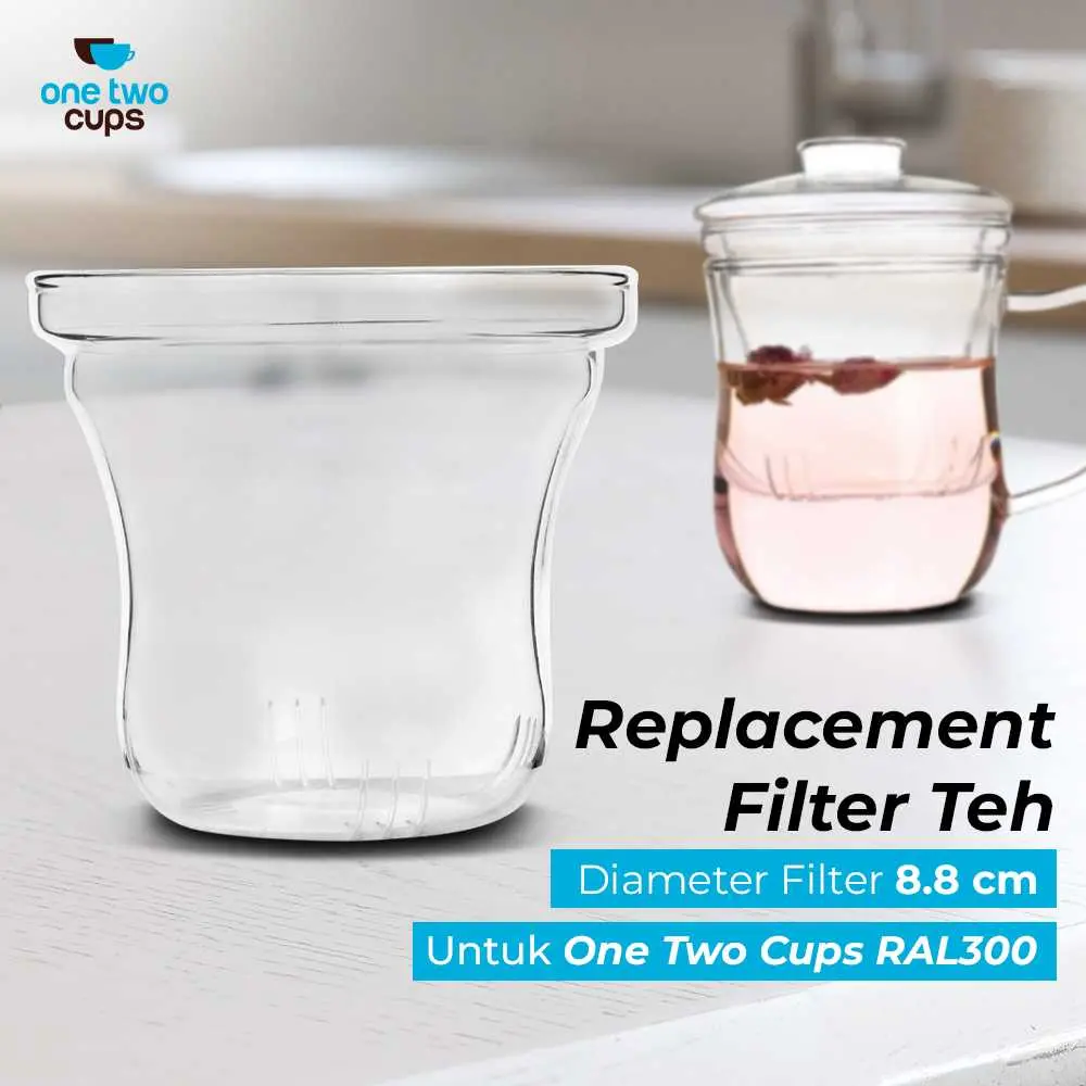 One Two Cups Saringan Teh Filter Pengganti Gelas Cangkir Kaca - RL300