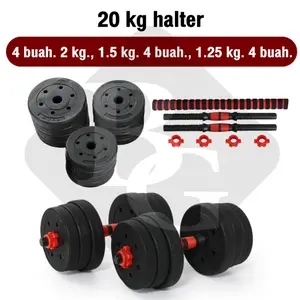 BGsport SET DUMBELL PVC /  BARBEL PVC SET ALAT ANGKAT BEBAN 20KG